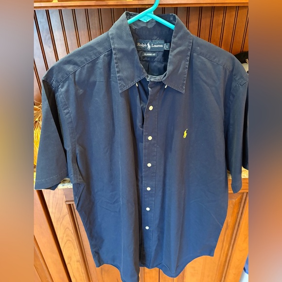 Polo Ralph Lauren Men's short sleeve shirt. Sharp navy‎ blue with logo. Large - Picture 4 of 6